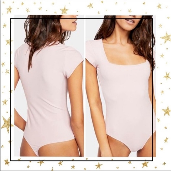 💘 Free People Square Eyes Thong Rose Bodysuit (C5) - Picture 2 of 8